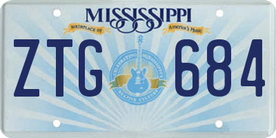 MS license plate ZTG684