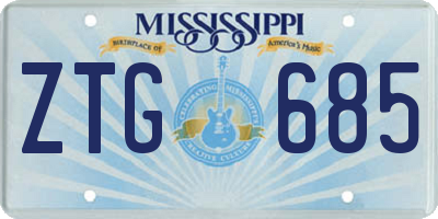 MS license plate ZTG685