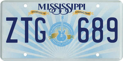 MS license plate ZTG689