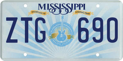 MS license plate ZTG690