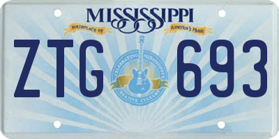 MS license plate ZTG693