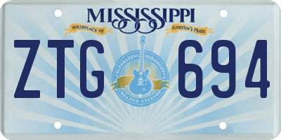 MS license plate ZTG694