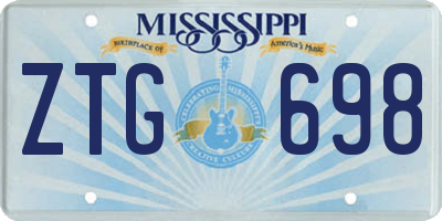 MS license plate ZTG698