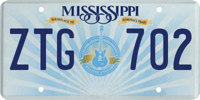 MS license plate ZTG702