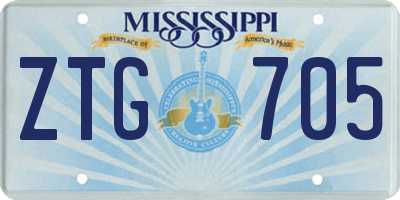 MS license plate ZTG705