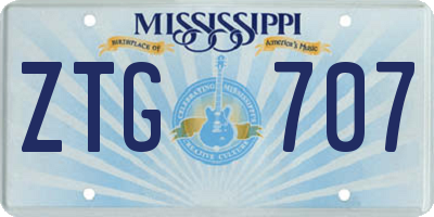 MS license plate ZTG707