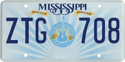 MS license plate ZTG708