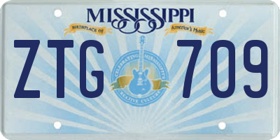 MS license plate ZTG709