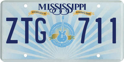 MS license plate ZTG711