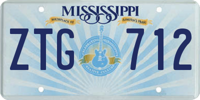 MS license plate ZTG712