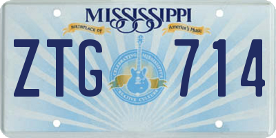 MS license plate ZTG714