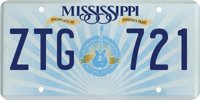 MS license plate ZTG721