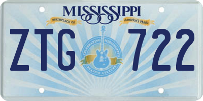 MS license plate ZTG722