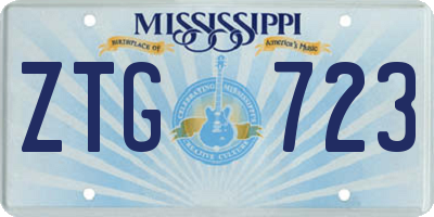 MS license plate ZTG723