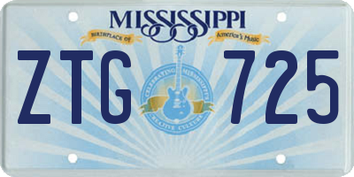MS license plate ZTG725