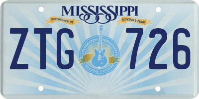 MS license plate ZTG726