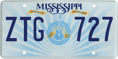 MS license plate ZTG727