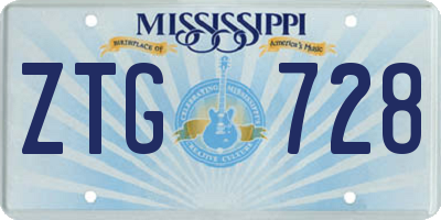 MS license plate ZTG728