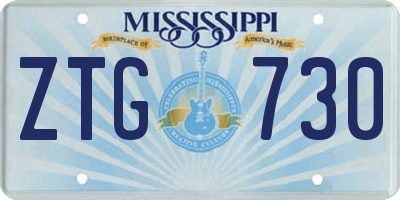 MS license plate ZTG730