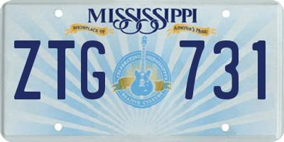 MS license plate ZTG731