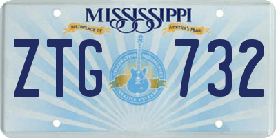 MS license plate ZTG732