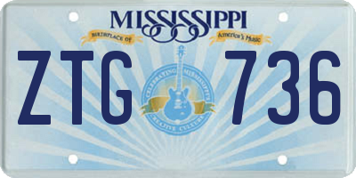 MS license plate ZTG736