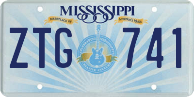 MS license plate ZTG741