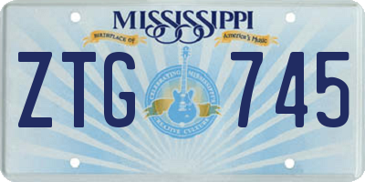 MS license plate ZTG745