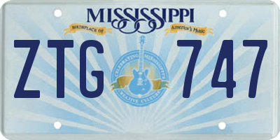 MS license plate ZTG747