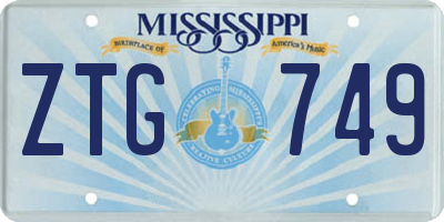 MS license plate ZTG749