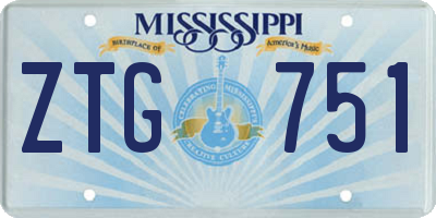 MS license plate ZTG751
