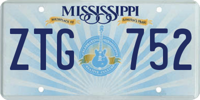 MS license plate ZTG752