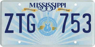 MS license plate ZTG753