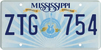 MS license plate ZTG754