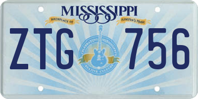 MS license plate ZTG756