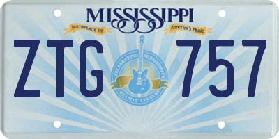 MS license plate ZTG757