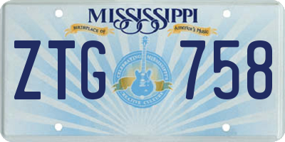 MS license plate ZTG758