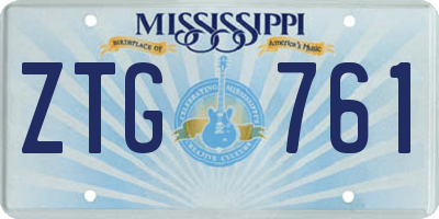 MS license plate ZTG761