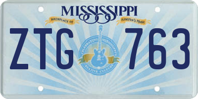 MS license plate ZTG763
