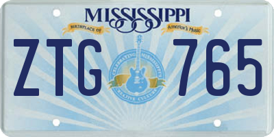 MS license plate ZTG765