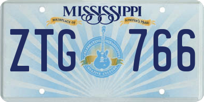 MS license plate ZTG766