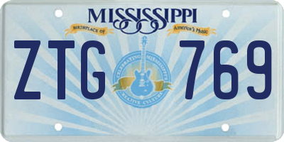 MS license plate ZTG769