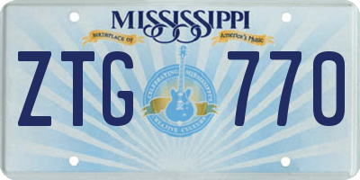 MS license plate ZTG770