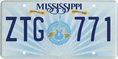 MS license plate ZTG771