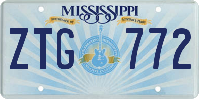 MS license plate ZTG772