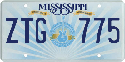 MS license plate ZTG775
