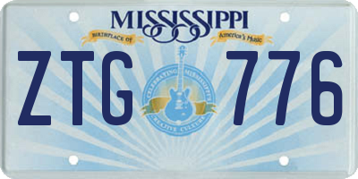 MS license plate ZTG776
