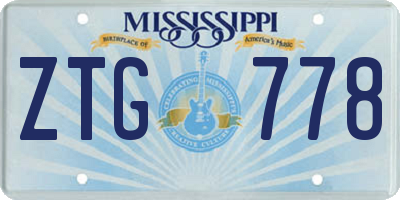 MS license plate ZTG778
