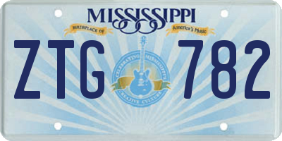 MS license plate ZTG782