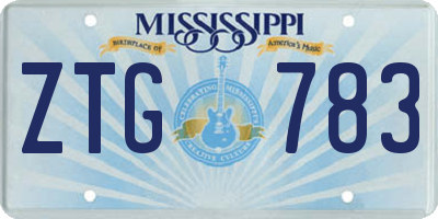 MS license plate ZTG783
